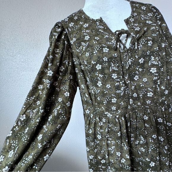 Old Navy Boho Spirit Dress Floral Green Pockets Shabby Chic SZ XL - Picture 7 of 15